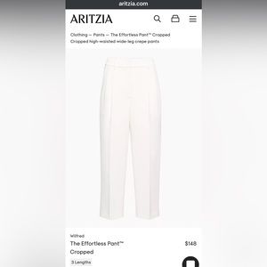 Aritzia NWT effortless pant cropped light birch size 00 short